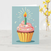Carte de bougie de gâteau doux (Fleur jaune)