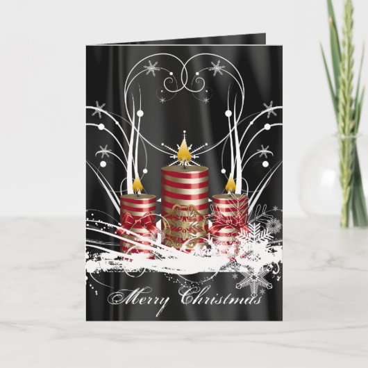 Carte de bougie de Noël pré-imprimée (Devant)