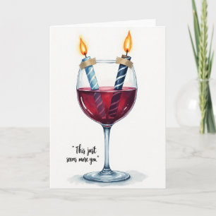 Carte de bougie de verre d'anniversaire