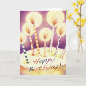 Carte de bougies d'anniversaire (Fleur jaune)