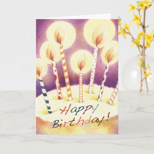 Carte de bougies d'anniversaire (Fleur jaune)