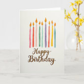 Carte de bougies d'anniversaire à l'aquarelle (Fleur jaune)