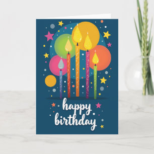 Carte de bougies d'anniversaire lumineuses