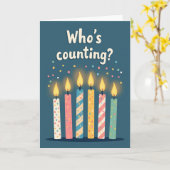 Carte de bougies d'anniversaire sarcelle (Fleur jaune)