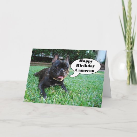 Carte de bouledogue français de joyeux (Devant)