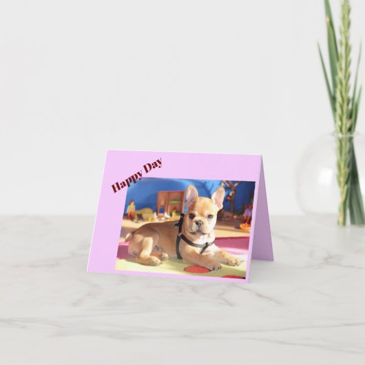 Carte de bouledogue français sur oreiller (Devant)