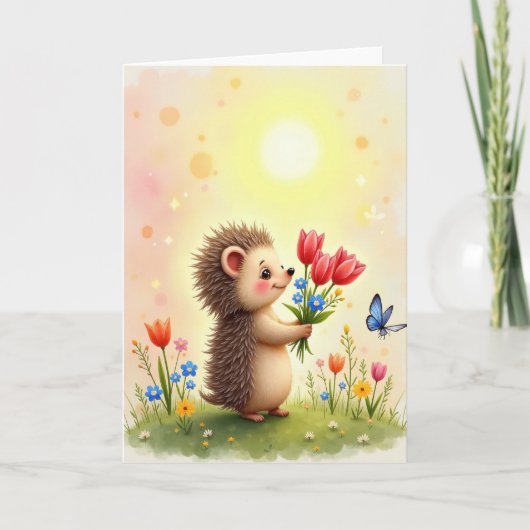 Carte de bouquet d'animaux charmants (Devant)