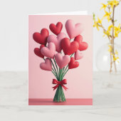 Carte de bouquet de cœurs pour la Saint-Valentin (Fleur jaune)