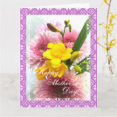 Carte de bouquet de fleur du jour de mère GRANDE (Fleur jaune)