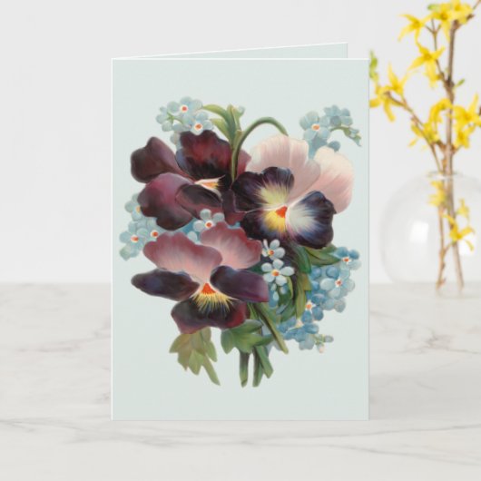 Carte de bouquet de pensée (Fleur jaune)