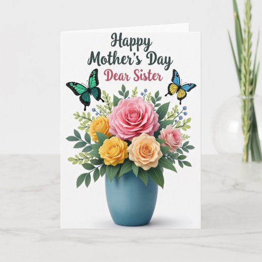 Carte de bouquet de roses à pois (Devant)