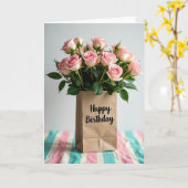 Carte de bouquet de roses pastel (Fleur jaune)
