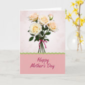 Carte de bouquet de roses roses rayées (Fleur jaune)