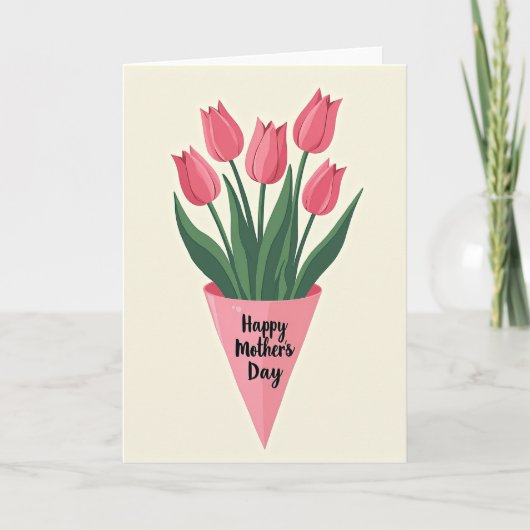 Carte de bouquet de tulipes rayées (Devant)