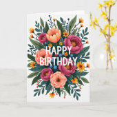 Carte de bouquet fleuri rayé (Fleur jaune)