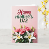 Carte de bouquet floral rose (Fleur jaune)