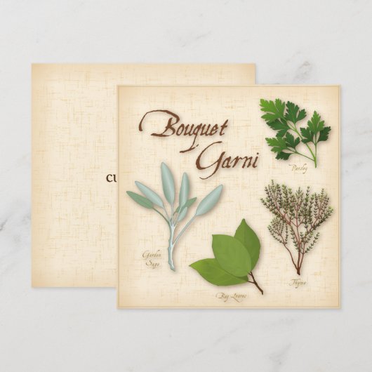 Carte de bouquet Herb (Devant / Derrière)