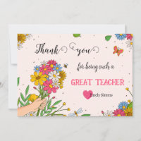 Carte de bouquet Merci