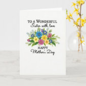 Carte de bouquet printanier rayé (Fleur jaune)