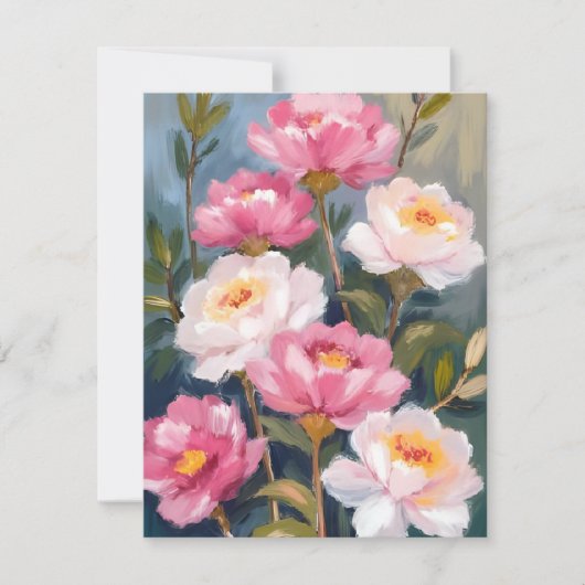 Carte de bouquet rose Peonies (Devant)