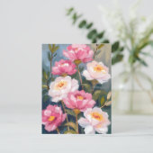 Carte de bouquet rose Peonies (Debout devant)