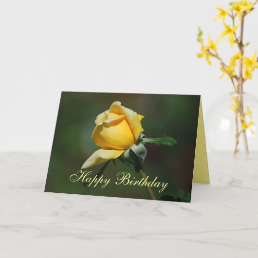 Carte de bourgeon de rose jaune de joyeux (Fleur jaune)