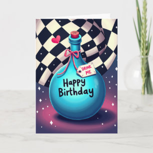 Carte de bouteille d'eau Aqua pour anniversaire