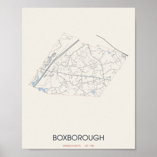 Carte de Boxborough Massachusetts Poster