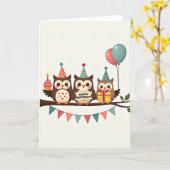 Carte de branche d'anniversaire de Owlet (Fleur jaune)