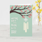 Carte de branche d'anniversaire douce (Fleur jaune)