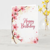 Carte de branche de script cramoisi (Fleur jaune)