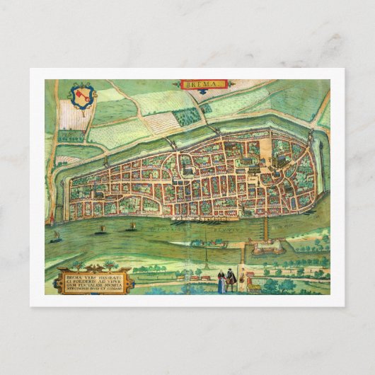 Carte de Brême, de Civitates Orbis Terrarum par (Devant)