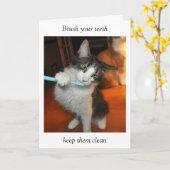 Carte de brossage de dents de chat (Fleur jaune)