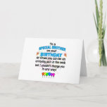 Carte de Brother Funny<br><div class="desc">This funny card is perfect to wish your brother A Happy Birthday, and to tell him thanks for so so special ( and occasion onally annoying lol). It has a funny rhyming poem on it which reads - to a special brother on your birthday. At times you can be an...</div>