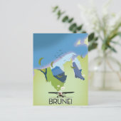 Carte de Brunei affiche voyage (Debout devant)