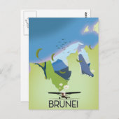 Carte de Brunei affiche voyage (Devant / Derrière)