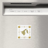 Carte de Brunei + Aimant Drapeaux (In Situ (Lave-vaisselle))