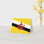 Carte de Brunei avec drapeau (Fleur jaune)