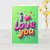 Carte de Bubble Gum Je T'Aime (Fleur jaune)