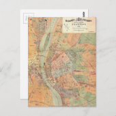Carte de Budapest Hongrie de 1884 (Devant / Derrière)