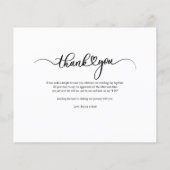 Carte de budget photo Mariage en Merci à main (Dos)