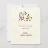 Carte de budget Vintage Christmas Green Holly Wrea (Dos)