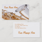 Carte de Budiness de saxophone (Devant / Derrière)