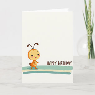 Carte de Bug d'anniversaire douce