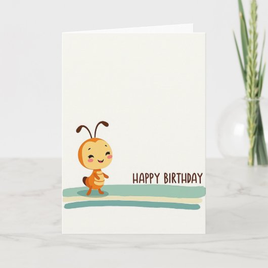 Carte de Bug d'anniversaire douce (Devant)