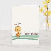 Carte de Bug d'anniversaire douce (Fleur jaune)