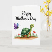 Carte de Bug de la Fête des Mères Douce Tortue (Fleur jaune)