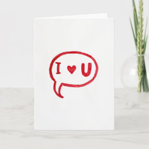 Carte de bulle de dialogue 'Je t'aime'
