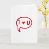 Carte de bulle de dialogue 'Je t'aime' (Fleur jaune)