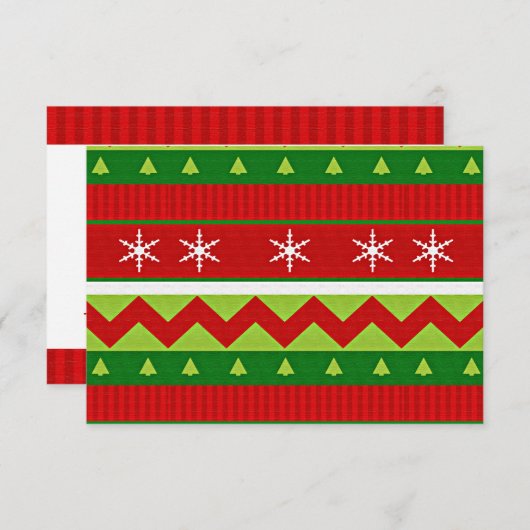 Carte de bulletin de vote de pull de Noël laid (Devant / Derrière)